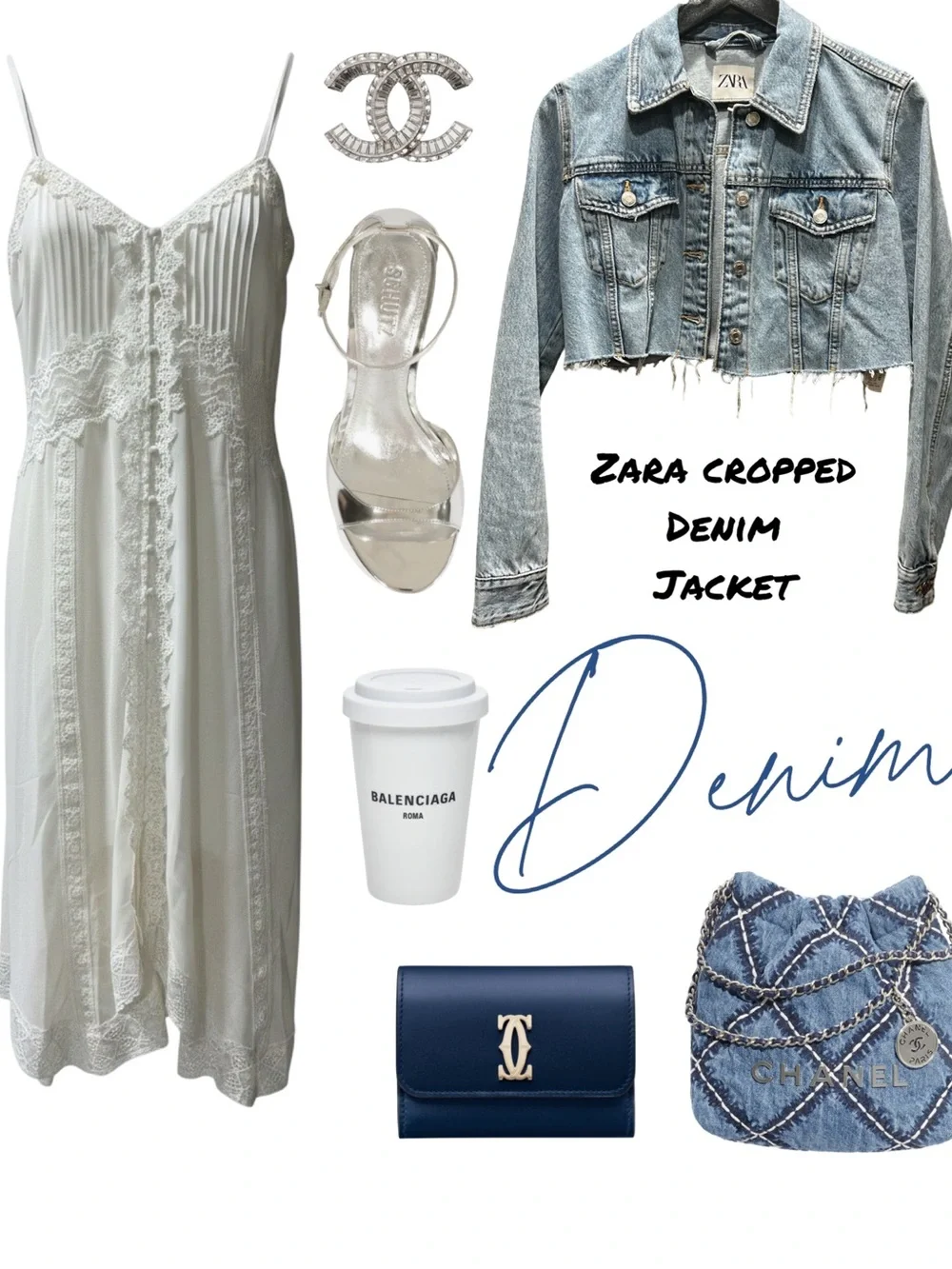 Zara Cropped Frayed Denim Jacket